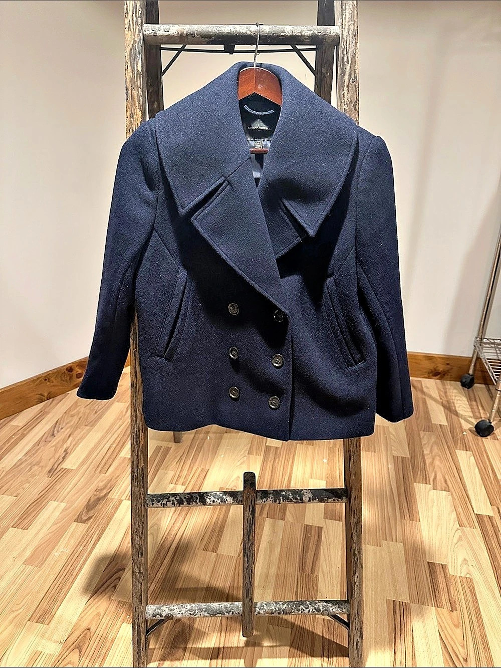 Banana Republic Double-Breasted Pea Coat in Blue Size Small Like New